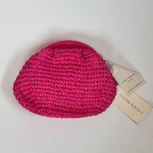 Antik Kraft Fuchsia Woven Pouch